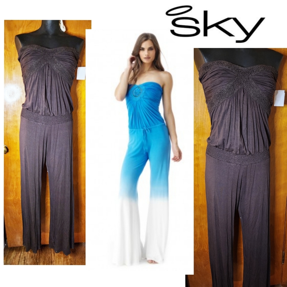 SKY Brown Jumpsuit. 2 avail.  Sz Small. Sx XS